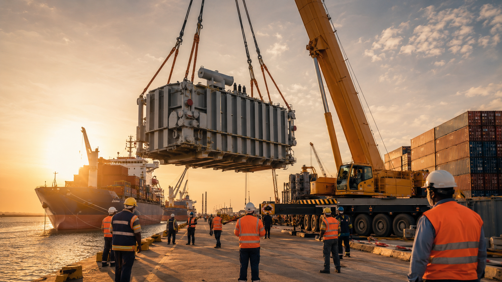 Heavy lift operations at Dar es Salaam port